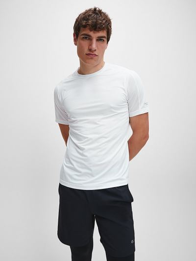 Calvin Klein Ruhák HU582897 | Calvin Klein Mesh Panel Férfi Póló Világos Fehér